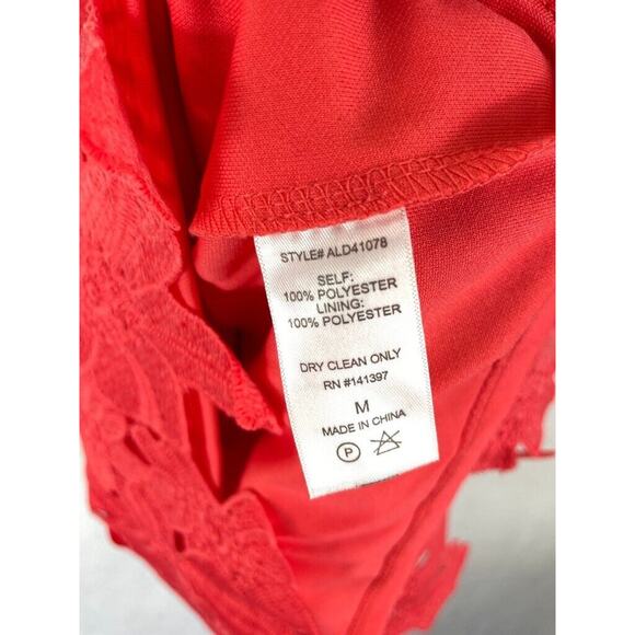 ASTR Floral Lace Dress Women’s Size M Red Textured Sleeveless Cocktail NWT - Picture 8 of 10